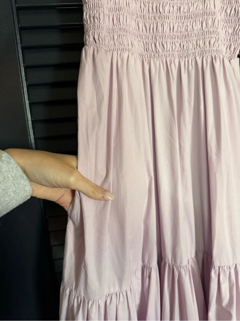 Abercrombie Lilac Smocked Tiered Maxi Dress M